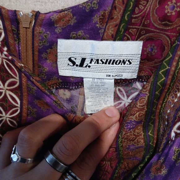 S.L. FASHION Multicolor maxi dress with Elegant Multicolor Sleeveless Dress - Picture 5 of 6